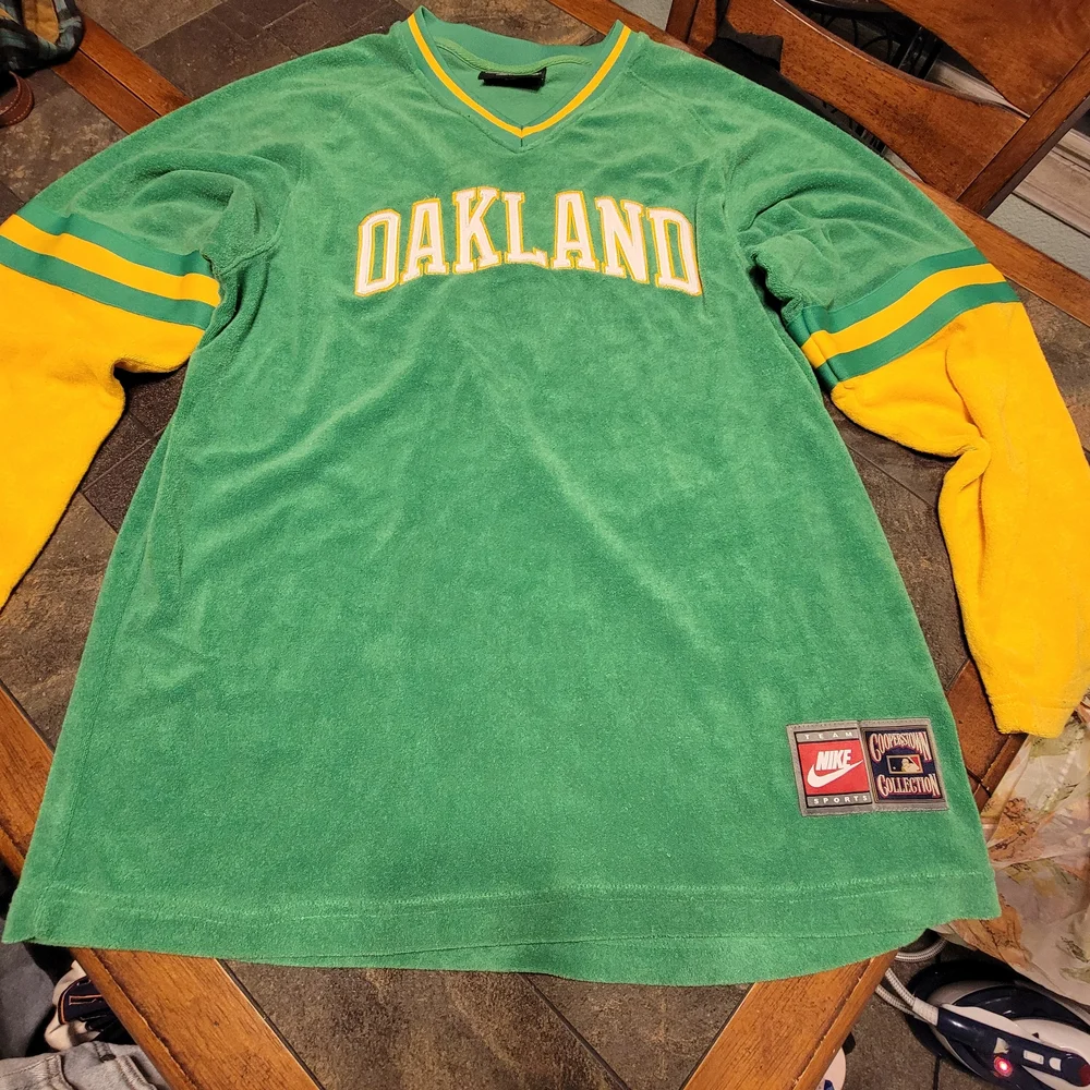 NIKE MLB Vtg 90's Cooperstown Collection Oakland Athletics Fleece Men L Baseball